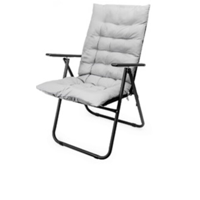 PLATINET KEPMINGOVÁ ŽIDLE POLOHOVATELNÁ 62X45X102 CM ČERNÁ+PLATINET MATRACE NA KEMPINGOVOU ŽIDLI 105X50X6 CM šedá