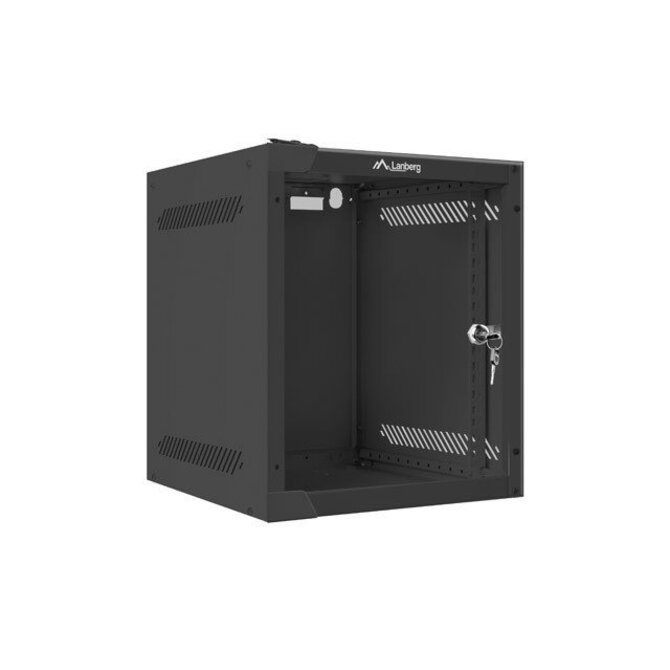 LANBERG RACKOVÁ SKŘÍŇ 10" PRO MONTÁŽ NA STĚNU 6U/280X310 (v rozloženém stavu) S PROSKLENÝMI DVEŘMI ČERNÁ 