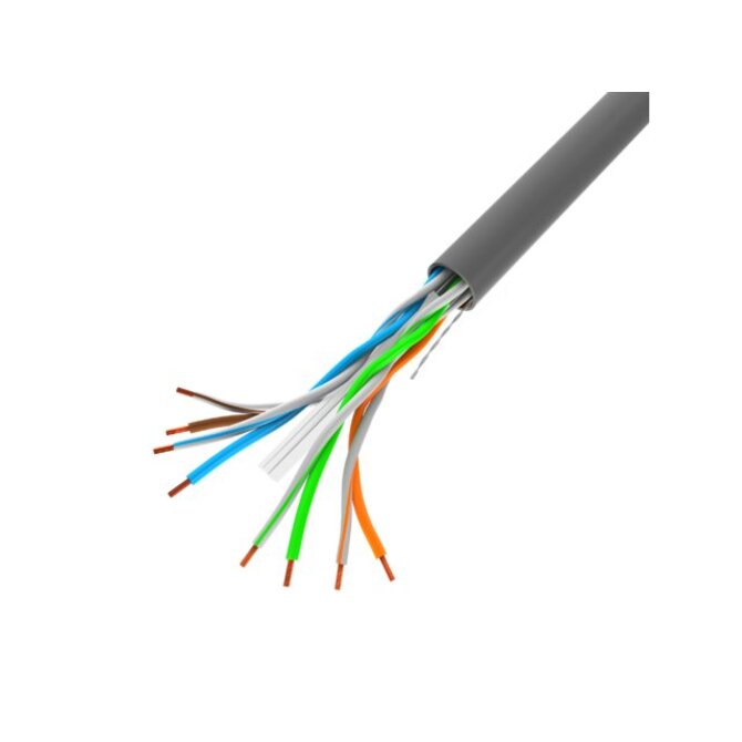 LANBERG LAN KABEL CAT.6 UTP 305M PEVNÝ CU ŠEDÝ CPR + FLUKE PASSED 