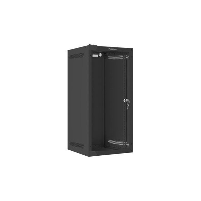 LANBERG RACKOVÁ SKŘÍŇ 10" NÁSTĚNNÁ 12U/280X310 (v rozloženém stavu) S PROSKLENÝMI DVEŘMI ČERNÁ 