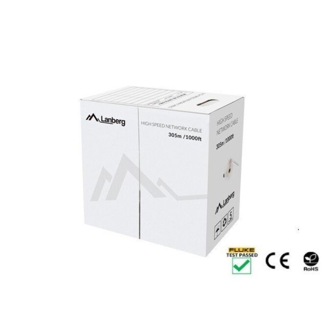 LANBERG LAN KABEL CAT.5E UTP 305M SOLID CU GREY FLUKE PASSED 