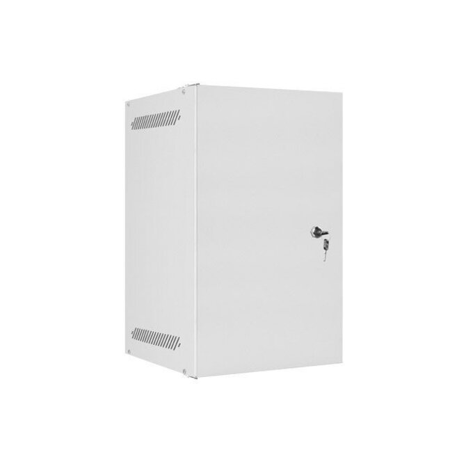 LANBERG RACKOVÁ SKŘÍŇ 10" PRO MONTÁŽ NA STĚNU 9U/280X310 PRO VLASTNÍ MONTÁŽ S KOVOVÝMI DVEŘMI ŠEDÁ  (PLOCHÉ BALENÍ)