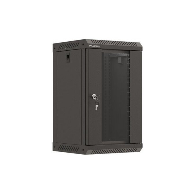 LANBERG RACKOVÁ SKŘÍŇ 10" NÁSTĚNNÁ 9U/300X300 (v rozloženém stavu) S PROSKLENÝMI DVEŘMI ČERNÁ 