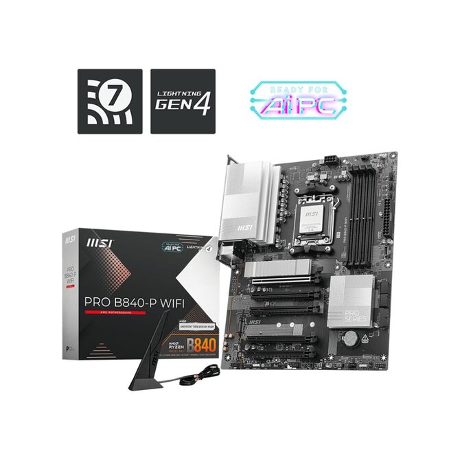 MSI PRO B840-P WIFI, AM5, AMD B840, 4x DDR5, ATX