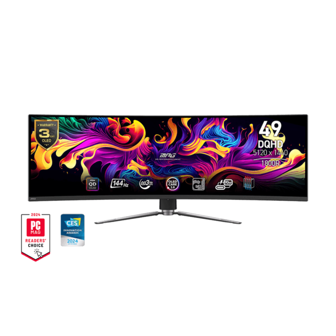 MSI MPG 491CQP QD-OLED Gaming monitor 49" QD-OLED zakřivený/5120x1440(DQHD)/144Hz/0,03ms/HDMI/DP/USB-A,B,C/výšk.nast.