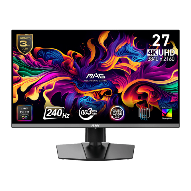 MSI MAG 272UP QD-OLED X24 Gaming monitor 26,5" QD-OLED/UHD/240Hz/0,03ms/2xHDMI/DP/USB-C/Výšk.nast/Pivot