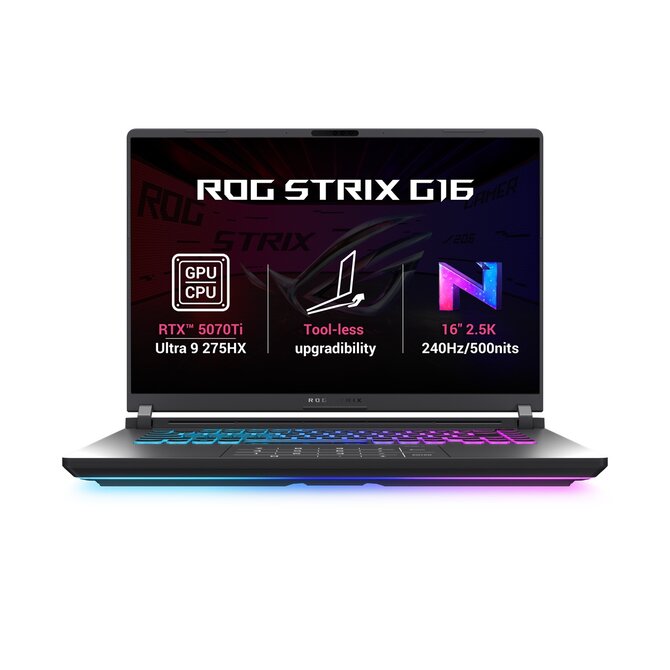 ASUS ROG Strix G16 - Ultra 9 Processor 275HX/32GB/1TB SSD/RTX 5070Ti 12GB/16"/2,5K/IPS/240Hz/2y PUR/Win 11 Home/šedá