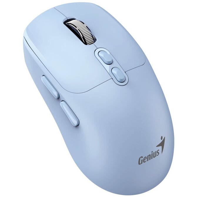 Genius NX-8080S BT Myš, bezdrátová, optická, 1600DPI, 7 tlačítek, tichá, Copilot, 2,4GHz, Bluetooth 5.3, modrá