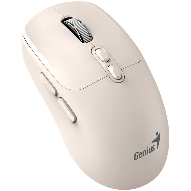 Genius NX-8080S BT Myš, bezdrátová, optická, 1600DPI, 7 tlačítek, tichá, Copilot, 2,4GHz, Bluetooth 5.3, béžová