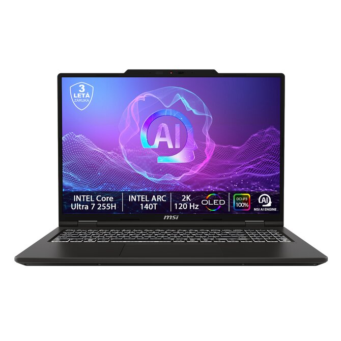 MSI Venture 16 AI A2HMG-036CZ/Core Ultra 7 255H/32GB/1 TB SSD/16" 2K (2048 x 1280),OLED 120Hz/ Win 11 Home/černá