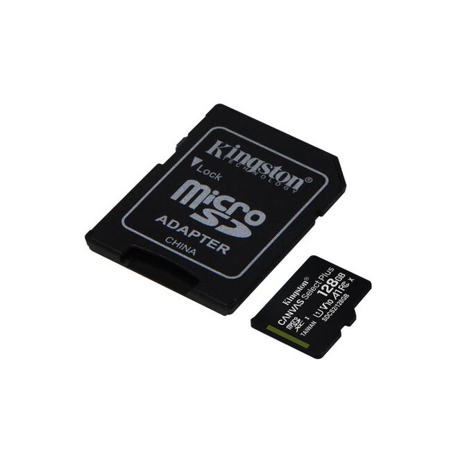 KINGSTON 128GB microSDXC CANVAS Plus Memory Card 150MB/s Read, UHS-I Speed Class, U1, V10, A1 