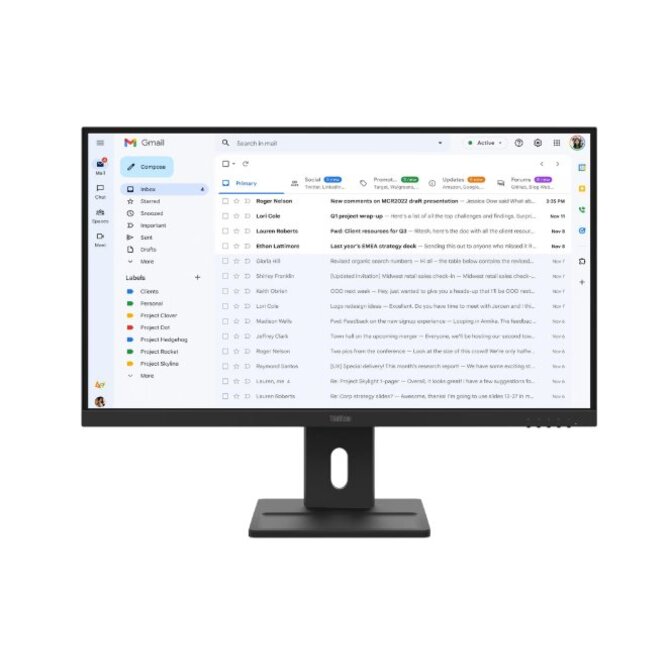 Lenovo LCD E27-40 27" IPS/16:9/1920x1080/6ms/300cd/m2/1500:1/HDMI/DP/VGA/Repro/Pivot/Height Adj./Tilt/Swivel/VESA/černá