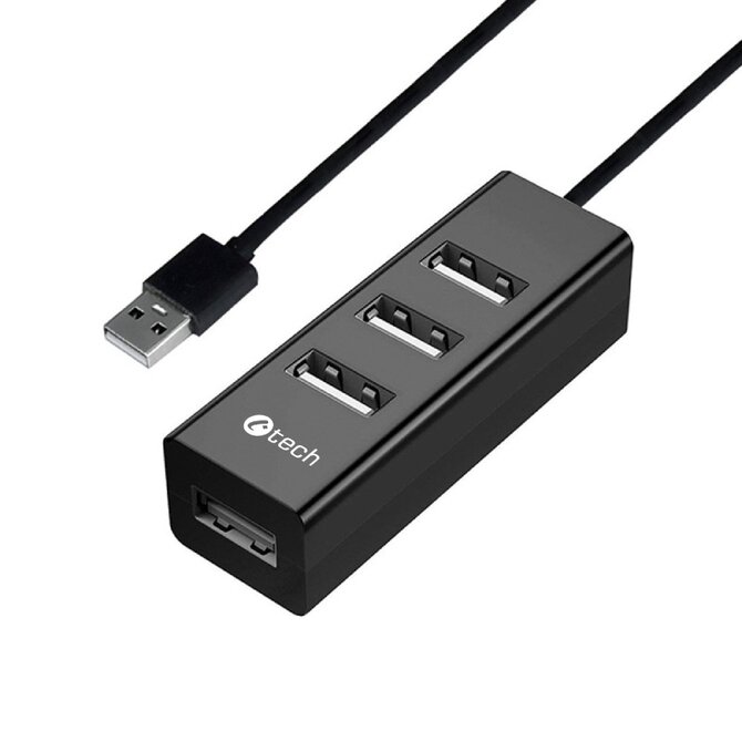 C-TECH UHB-U2, USB HUB 4x USB 2.0, černá