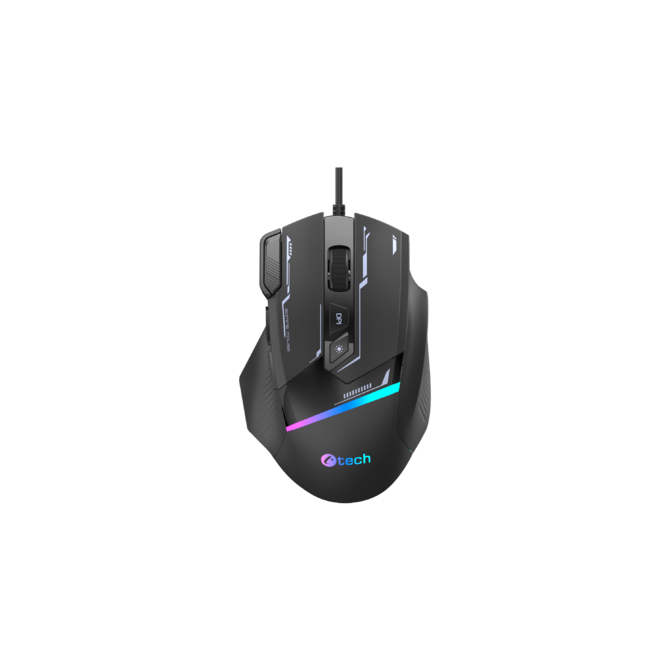 C-TECH herní myš Zyra (GM-16), casual gaming, 7200 DPI, 8 tlačítek, RGB podsvícení, USB