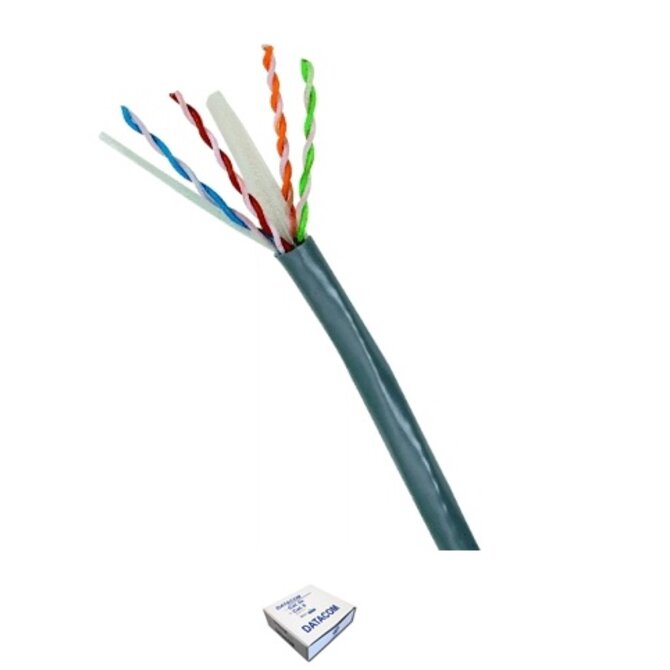 DATACOM UTP drát CAT6  PVC,Eca 100m šedý - metráž 