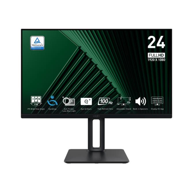 MSI monitor PRO MP245PG 23,8" IPS/FHD/100Hz/1ms/HDMI/DP/VGA/výšk.nastavitelný/pivot/černá