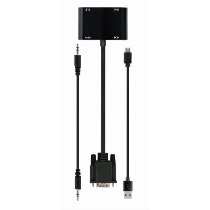 GEMBIRD VGA na HDMI + VGA adaptér kabel 0,15 m černý