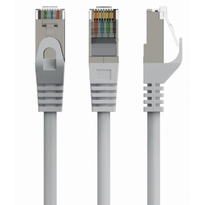 GEMBIRD PP6A-LSZHCU-15M – S/FTP Cat. 6A LSZH propojovací kabel, šedý, 15 m