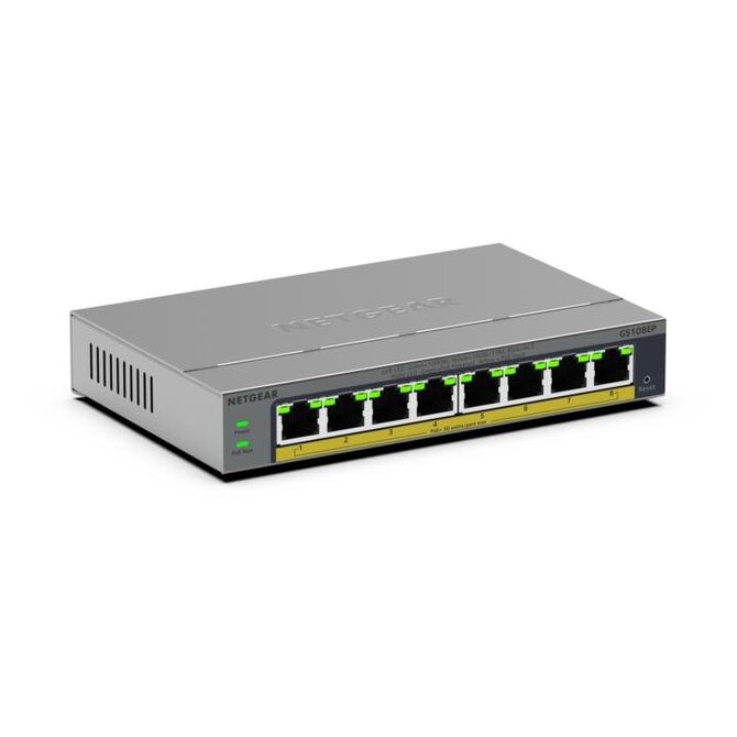 Netgear 8PT GIGABIT UNMANAGEABLE PLUS SWITCH W/ POE+ 