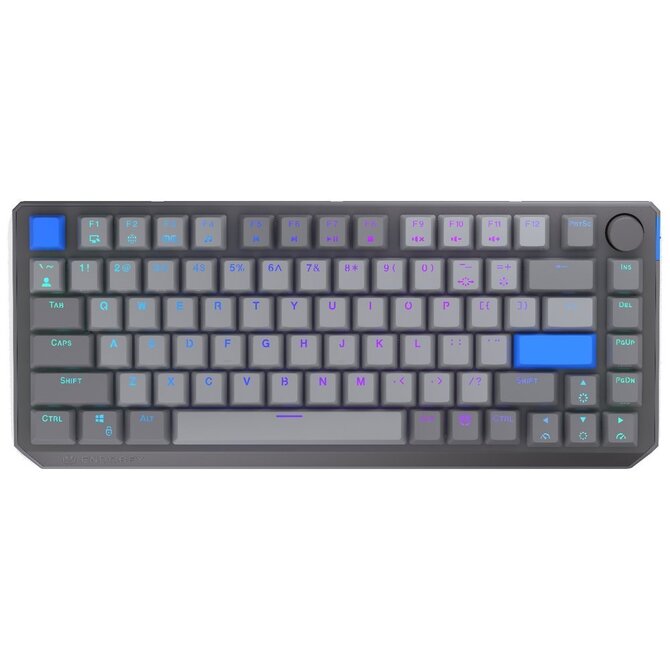 Endorfy Thock V2 75% Wireless Klávesnice,herní,bezdrátová,mechanická,Endorfy Yellow,US lay.,75%vel.,ARGB,hliník.,BT,2,4GHz,USB,šed