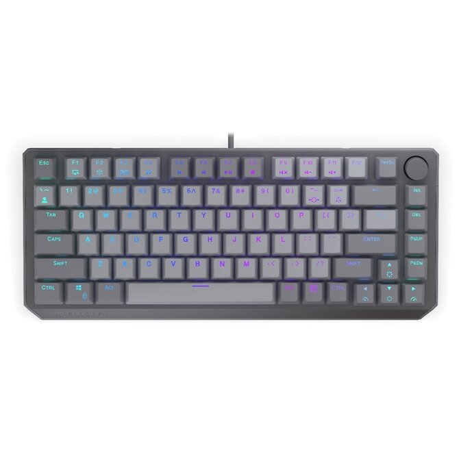 Endorfy Thock V2 75% Klávesnice, herní, drátová, mechanická, Endorfy Red, US layout, 75% velikost, ARGB, hliník, USB,šedá