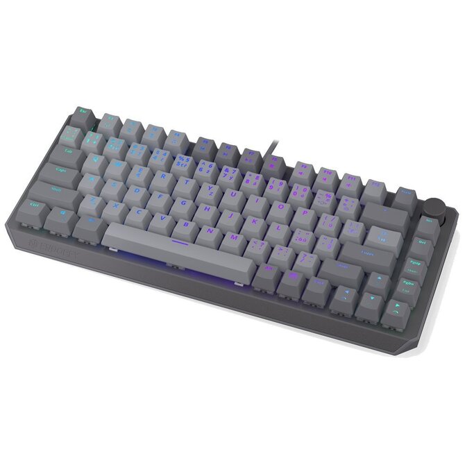 Endorfy Thock V2 75% Klávesnice, herní, drátová, mechanická, Endorfy Red,CZ/SK layout, 75% velikost, ARGB, hliník, USB,šedá