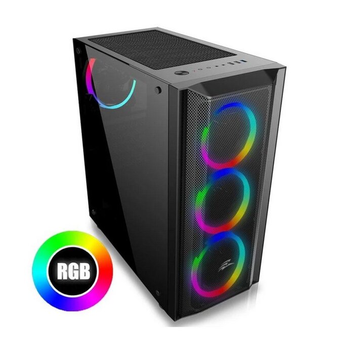 EVOLVEO Ptero Q1, skříň ATX, 4x ARGB ventilátor, černá