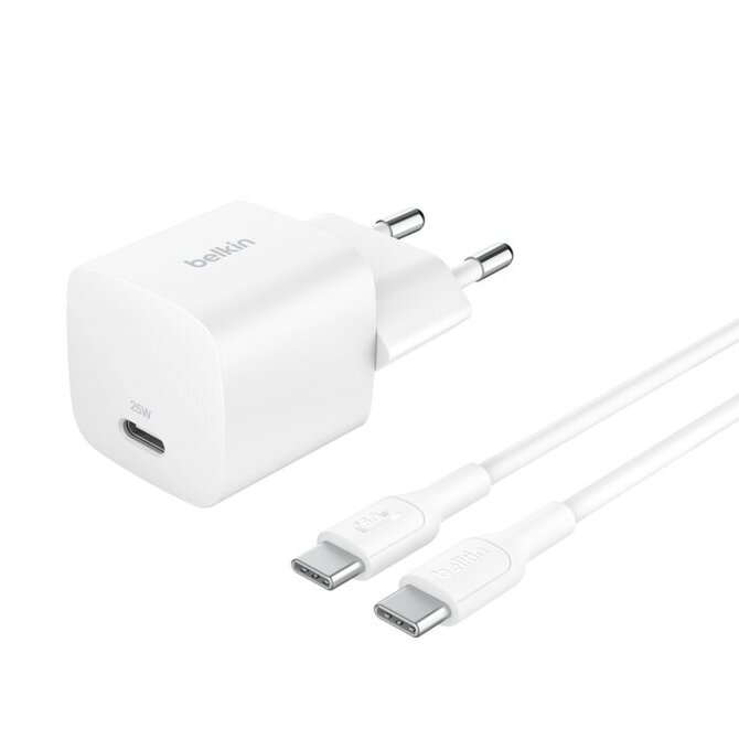 Belkin BOOST CHARGE™ 25W USB-C Power Delivery PPS nástěnná nabíječka + 1m USB-C na USB-C kabel, bílá