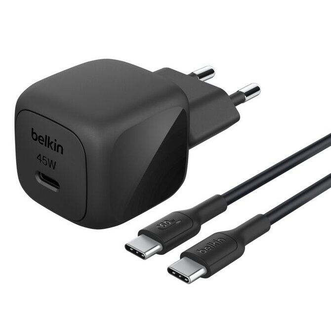 Belkin BOOST CHARGE™ 45W USB-C Power Delivery PPS nástěnná nabíječka + 1m USB-C na USB-C kabel, černá