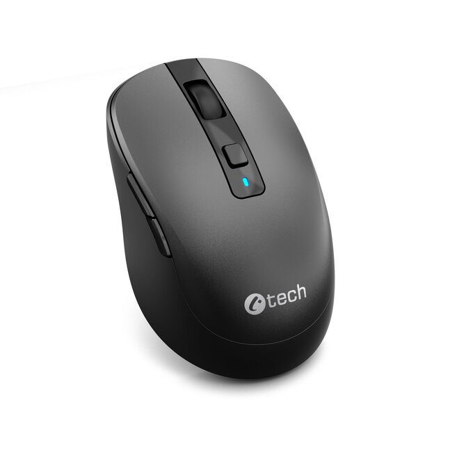 C-TECH myš WLM-19 Dual mode, bezdrátová, BT5.0 + 2,4GHz, 1600DPI, 6 tlačítek, USB nano receiver, černá