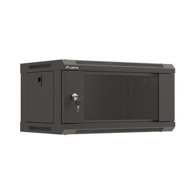 LANBERG RACKOVÁ SKŘÍŇ 19" NÁSTĚNNÁ 4U/540X350 (FLAT PACK) S PROSKLENÝMI DVEŘMI ČERNÁ