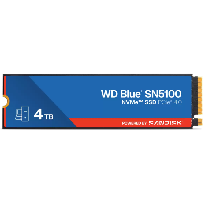 WD BLUE SSD NVMe 4TB WDS400T5B0E PCIe SN5100, Gen4, (R:6900, W:6700MB/s)