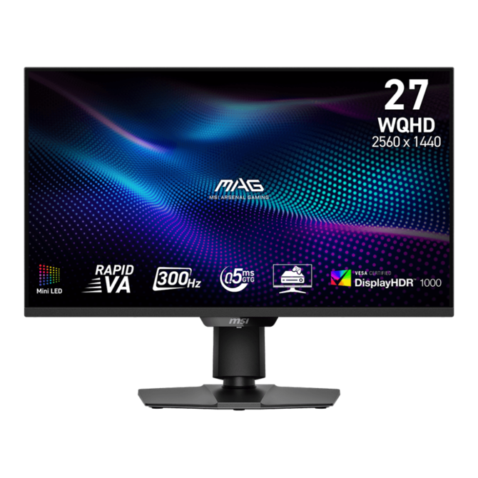 MSI Gaming monitor MAG 274QPF X30MV,27" Rapid VA Mini-LED/2560x1440(WQHD)/300Hz/0,5ms/2xHDMI/DP/Výšk. nastavitelný/Pivot