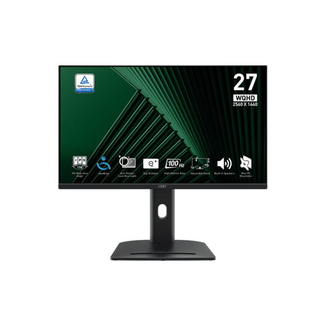 MSI monitor PRO MP275QPG 27" IPS/2560x1440(WQHD)/100Hz/1ms/2xHDMI/DP/Výšk.nastavitelný/Pivot/černá