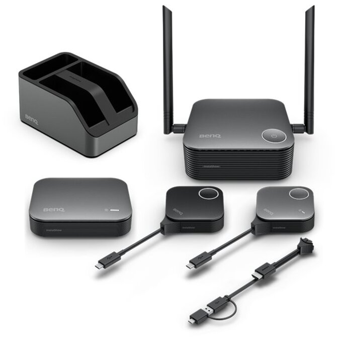 BenQ VS25 InstaShow, USB-C,HDMI (s USB-A), 4K, 64 uživatelů, 2 tlačítka Plug and Play, Bezdrátový prezentační systém
