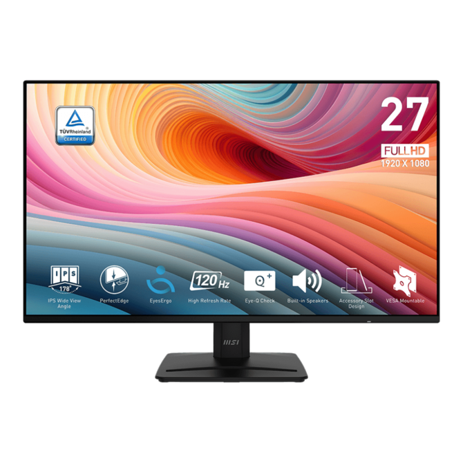 MSI monitor PRO MP271A E2, 27" IPS/1920 x 1080 (FHD)/120Hz/1ms/DP/HDMI/D-Sub/černá