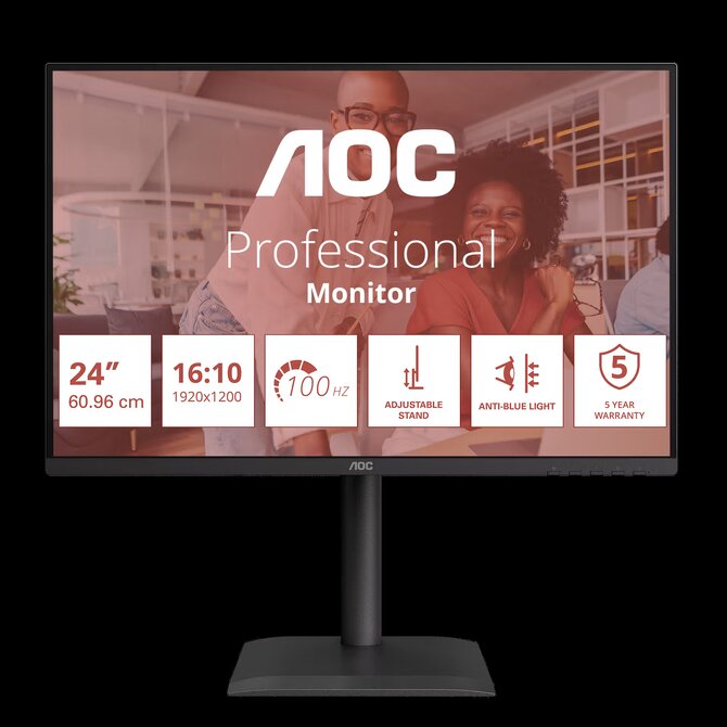 AOC LCD X24E4U 24" IPS 16:10/1920x1200@100Hz/4ms/300cd/VGA/HDMI/DP/4xUSB/Repro/Pivot/HAS/VESA