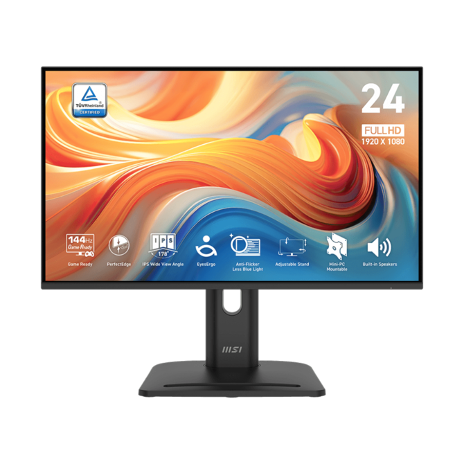 MSI monitor PRO MP245PG E14 23,8" IPS/FHD/144Hz/1ms/HDMI/DP/VGA/výšk.nastavitelný/pivot/černá