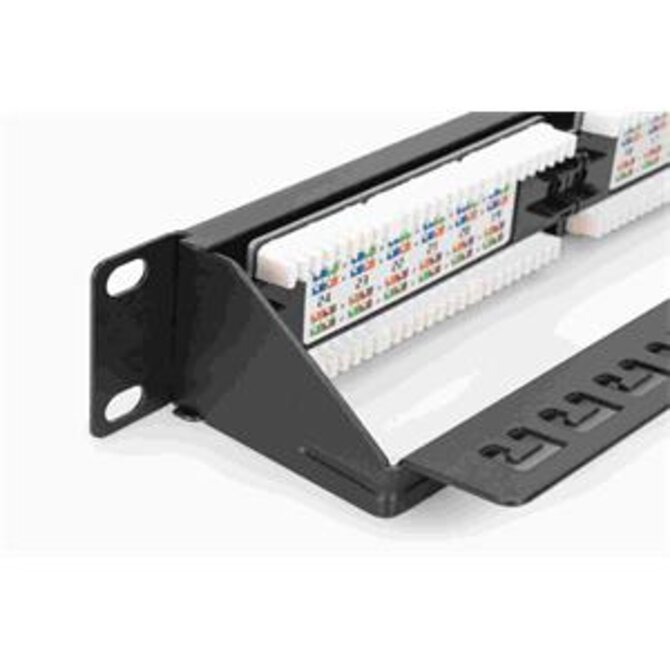 DIGITUS CAT 6, Class E Patch panel, nestíněný 24portový RJ45, 8P8C, LSA, 1U, rackový mount