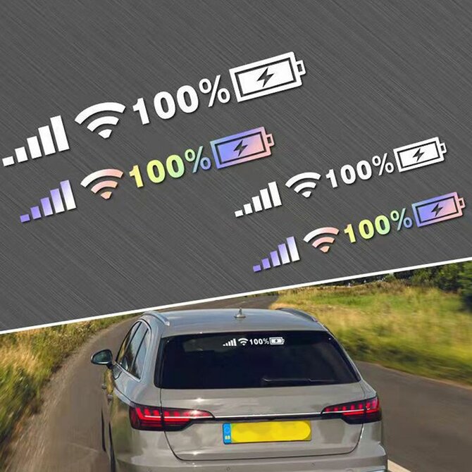 Nálepky na elektrickou koloběžku, motorku, auto, skútr,  100% nabity