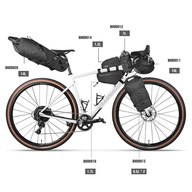 Bikepackingová sada Rhinowalk Wilderness A - černá