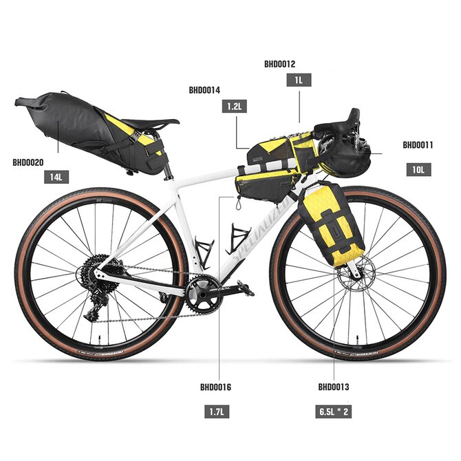 Bikepackingová sada Rhinowalk Wilderness A - žlutá