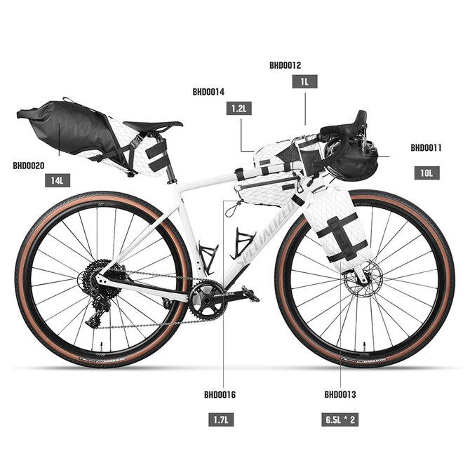 Bikepackingová sada Rhinowalk Wilderness A - bílá