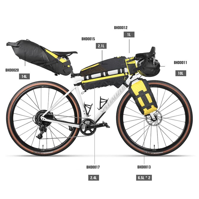 Bikepackingová sada Rhinowalk Wilderness B - žlutá