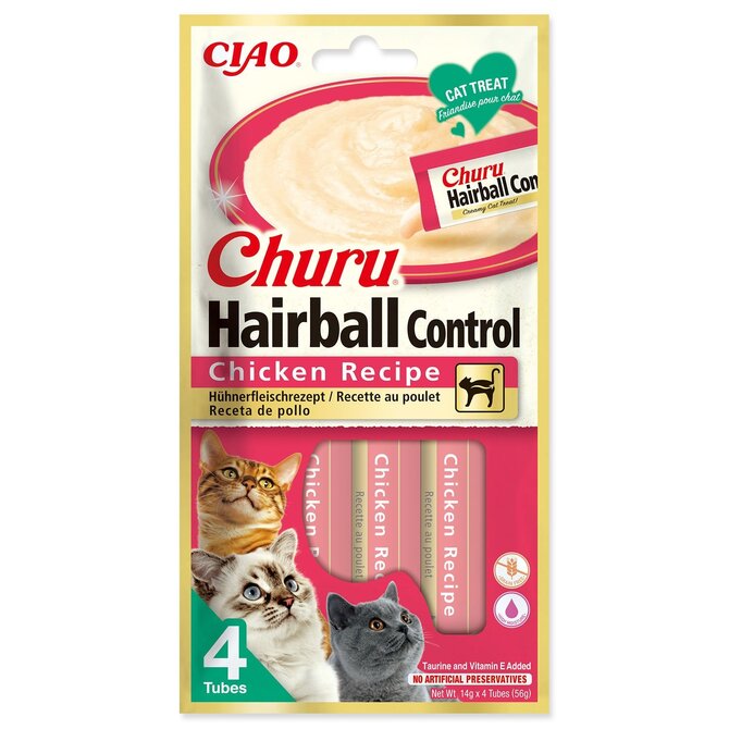 Pochoutka Churu Hairball kuřecí 4x14g