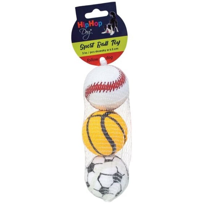 Sportovní tenisový míč pískací 6,5 cm (3ks v bal.)