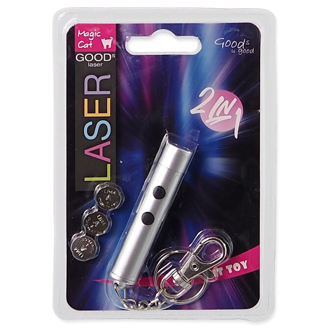 Hračka MAGIC CAT Laser ukazovátko a baterka 2v1 7cm