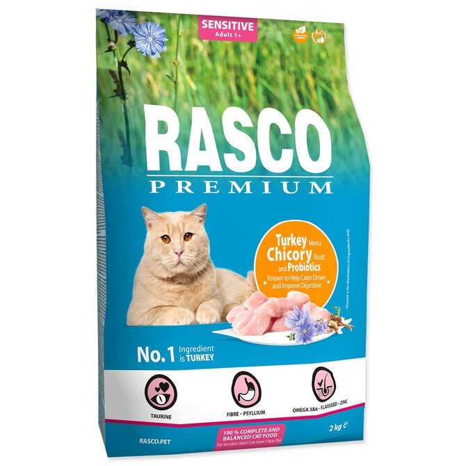 Granule RASCO Premium Sensitive krůtí s kořenem čekanky a probiotiky 2kg