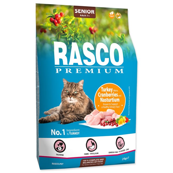 Granule RASCO Premium Senior krůtí s brusinkou a lichořeřišnicí 2kg