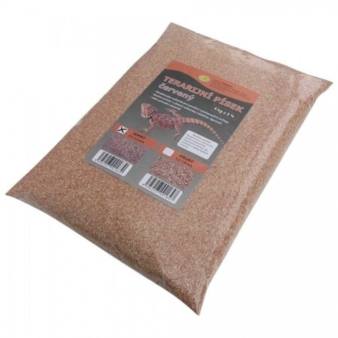 TERARIJNÍ PÍSEK ČERVENÝ 4KG JEMNÝ ROBIMAUS
